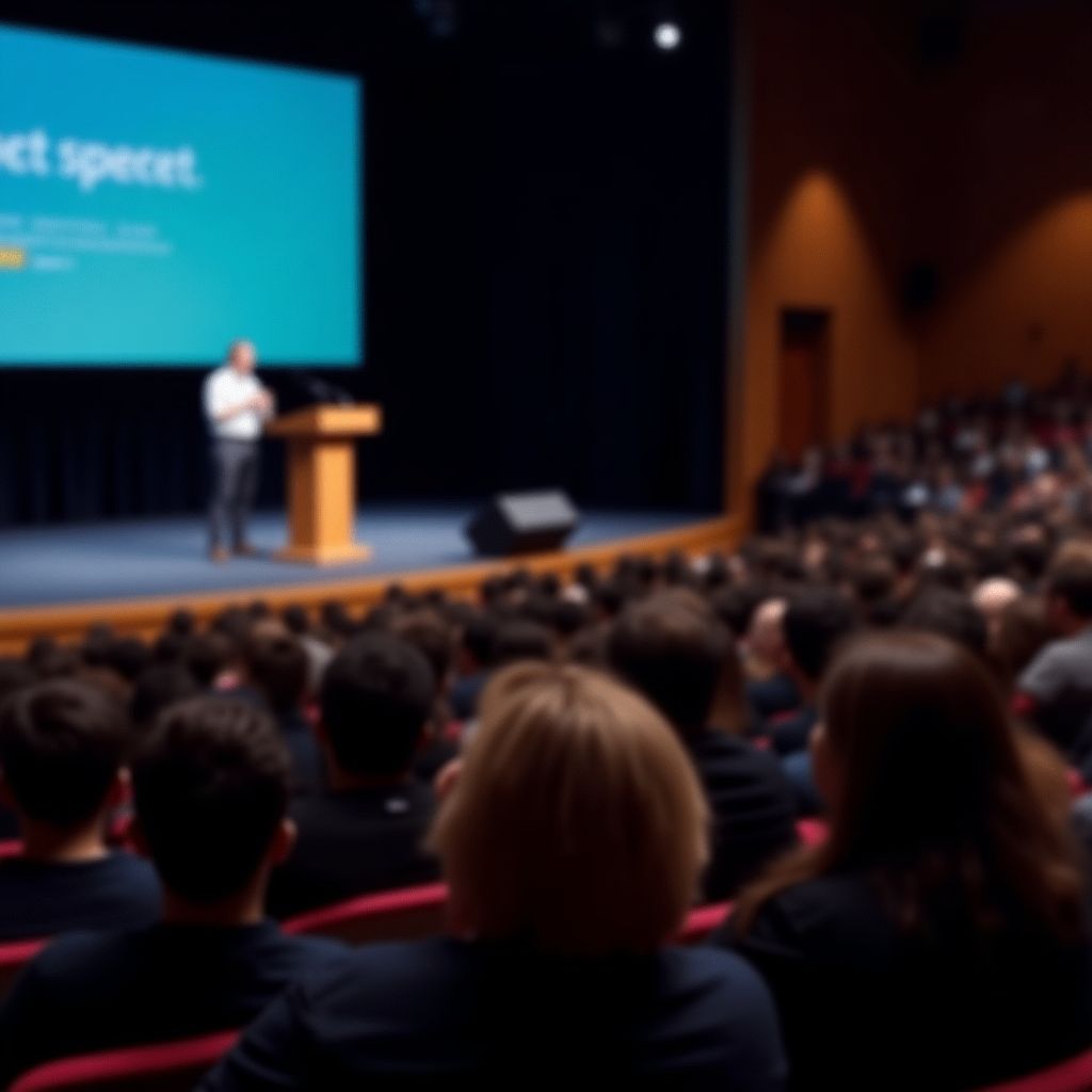 Orador experto dando una charla